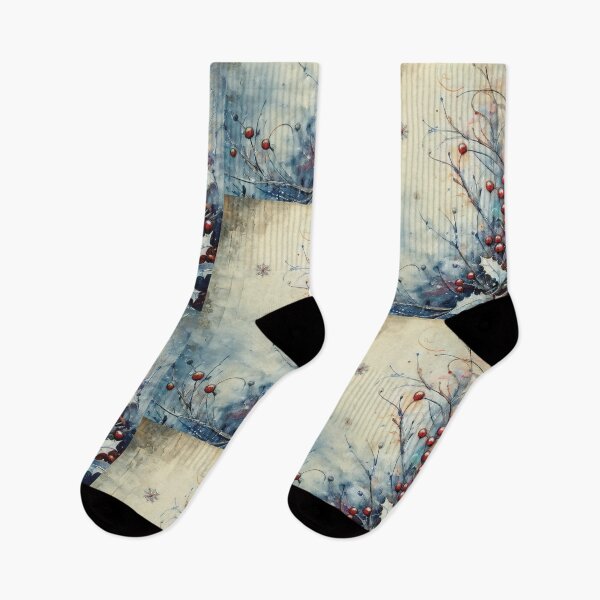 Item preview, Boho winter decor, winter wonderland 2, cool color palette, winter landscape, frozen ice, icicle, neutral colours, cool blue, blue tones, hollyberry  designed and sold by navitalidesign.