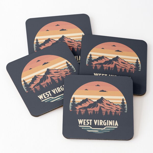 Item preview, West Virginia - Vintage Sunset - Colorful Illustration designed and sold by Amazing States of America.