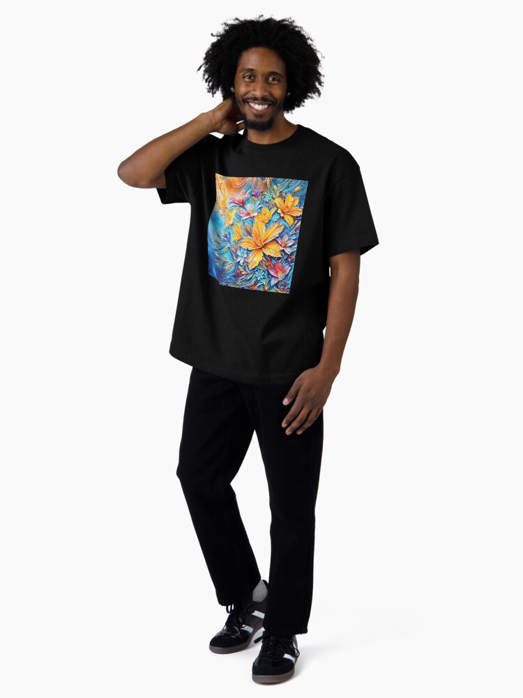 Thumbnail 4 of 7, Oversized T-Shirt, Energetic Bloom Swirls: Abstract Artistry designed and sold by blackhalt.