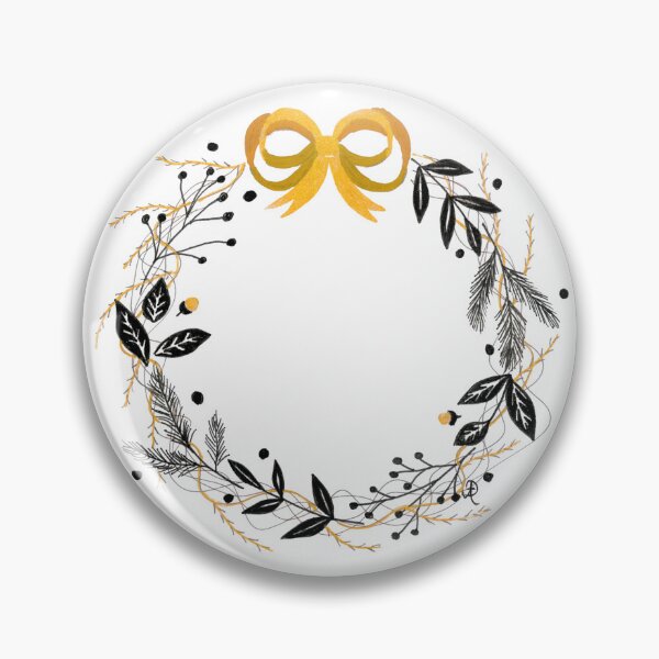 Item preview, Black and Gold Christmas Decor Wreath designed and sold by AnjaLiaDesigns.