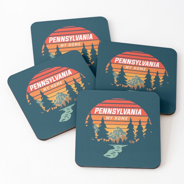 Item preview, Pennsylvania - Vintage Sunset - Colorful Illustration designed and sold by Amazing States of America.