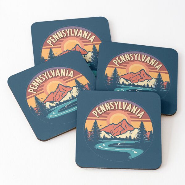 Item preview, Pennsylvania - Vintage Sunset - Colorful Illustration designed and sold by Amazing States of America.