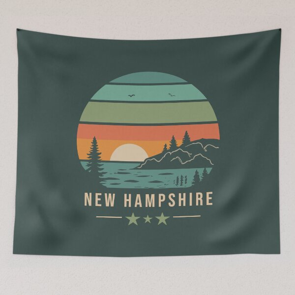 Item preview, New Hampshire - Vintage Sunset - Colorful Illustration designed and sold by Amazing States of America.