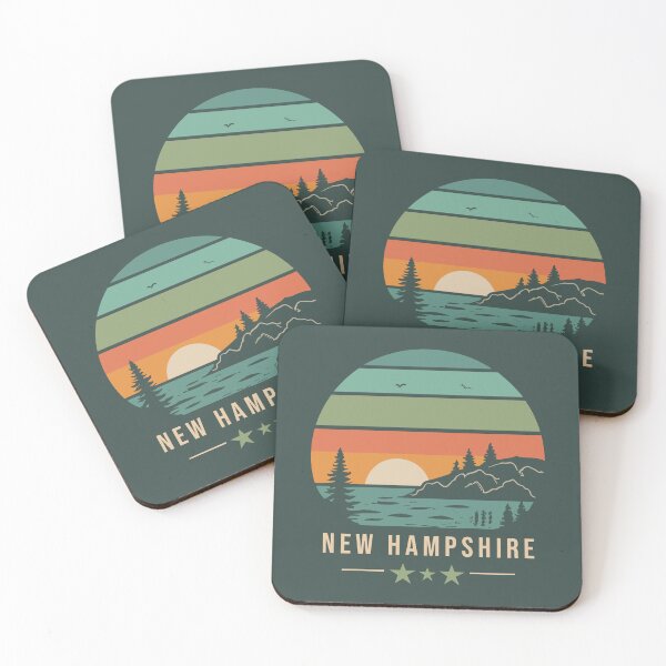 Item preview, New Hampshire - Vintage Sunset - Colorful Illustration designed and sold by Amazing States of America.
