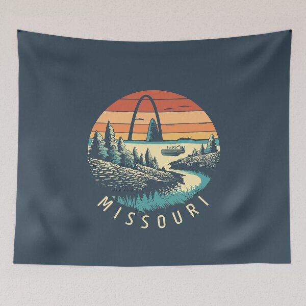Item preview, Missouri - Vintage Sunset - Colorful Illustration designed and sold by Amazing States of America.