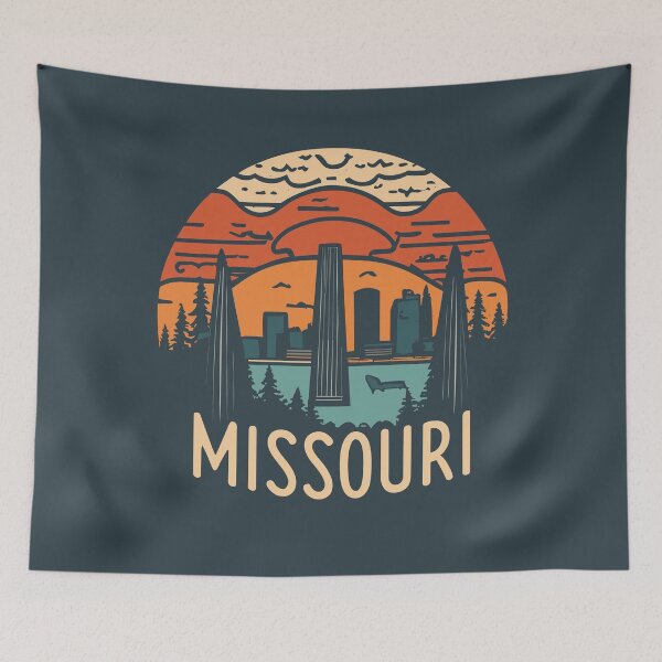 Item preview, Missouri - Vintage Sunset - Colorful Illustration designed and sold by Amazing States of America.