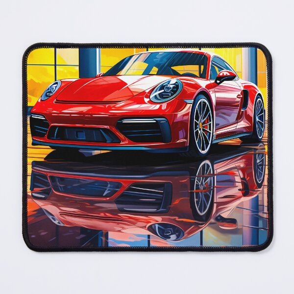 Item preview, Sleek Red Sports Car In Modern Showroom designed and sold by RevUpDesign.