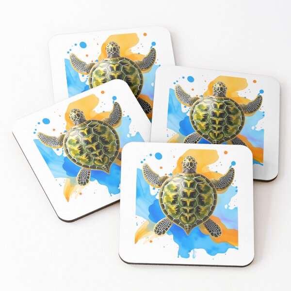 Item preview, Turtle Mating: Vibrant Splashes of Blue and Orange designed and sold by NeoArtworks.
