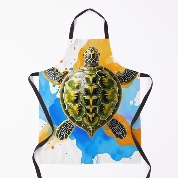 Item preview, Turtle Mating: Vibrant Splashes of Blue and Orange designed and sold by NeoArtworks.