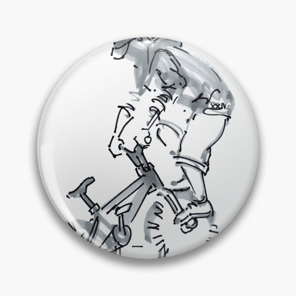 Item preview, BMX flatland monochrome drawing designed and sold by MikeJory.