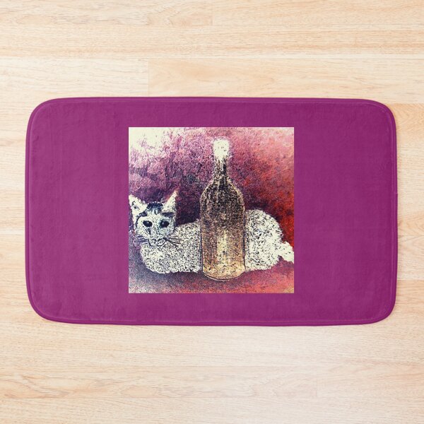 Item preview, White cat and bottles designed and sold by Gmzago.