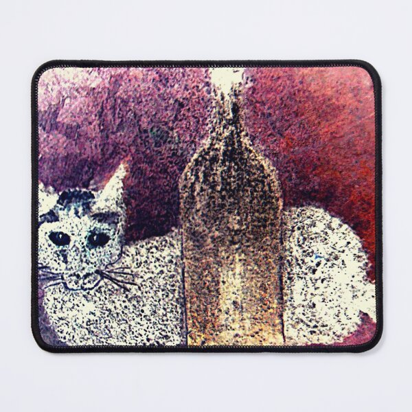 Item preview, White cat and bottles designed and sold by Gmzago.