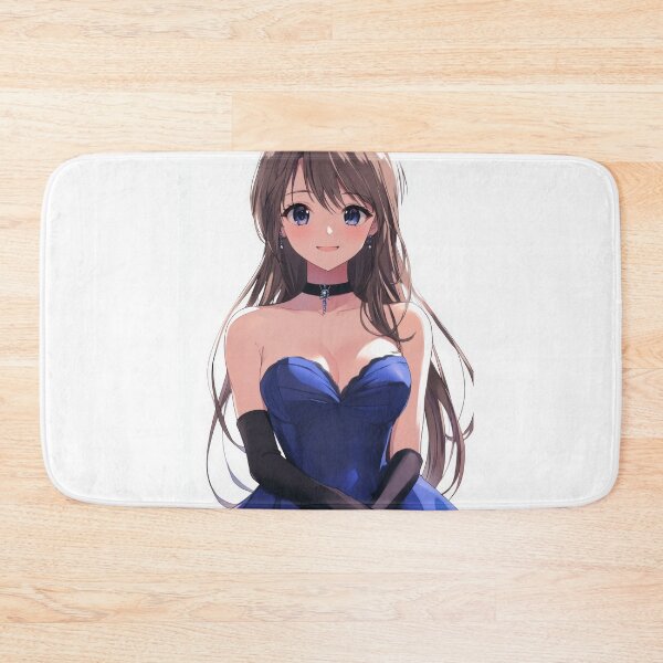 Item preview, Elegant young woman in blue dress with long brown hair and accessories posing confidently on white background. designed and sold by Jerhus.