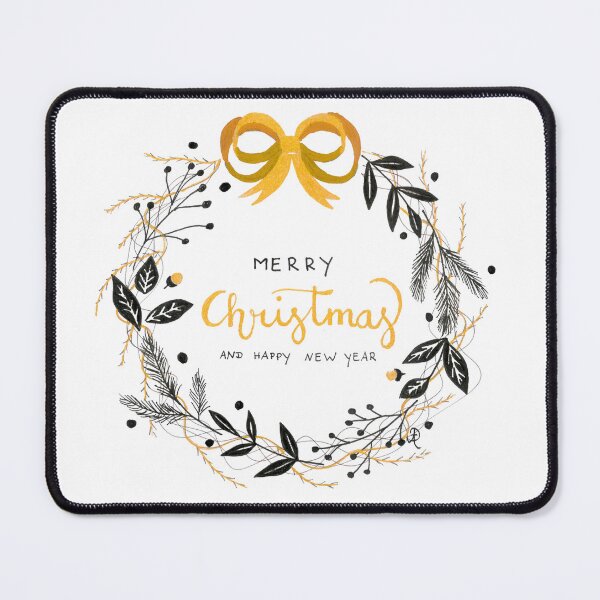 Item preview, Black and Gold Christmas Decor Wreath Merry Christmas and Happy new Year designed and sold by AnjaLiaDesigns.