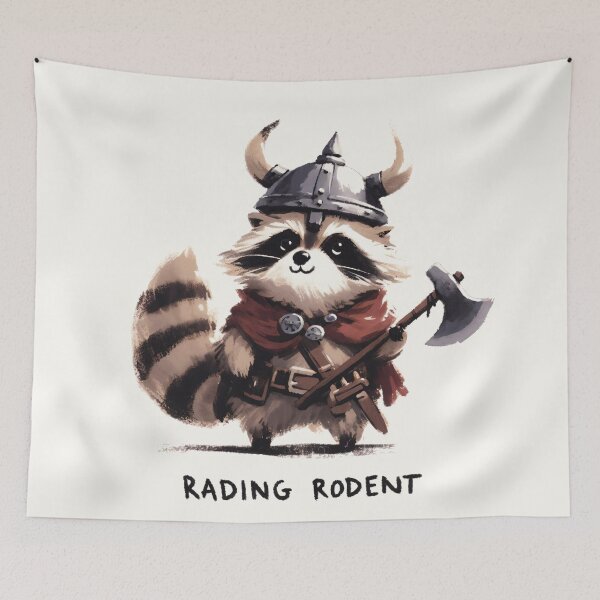 Item preview, Raiding Rodent: Viking Raccoon with Axe Design designed and sold by Slick-Waffles.