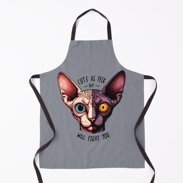 Item preview, Creepy/ Cute Sphynx split Face, Cute As Feck, But Will Fight You Funny Hairless Cat designed and sold by SomniferumWars.