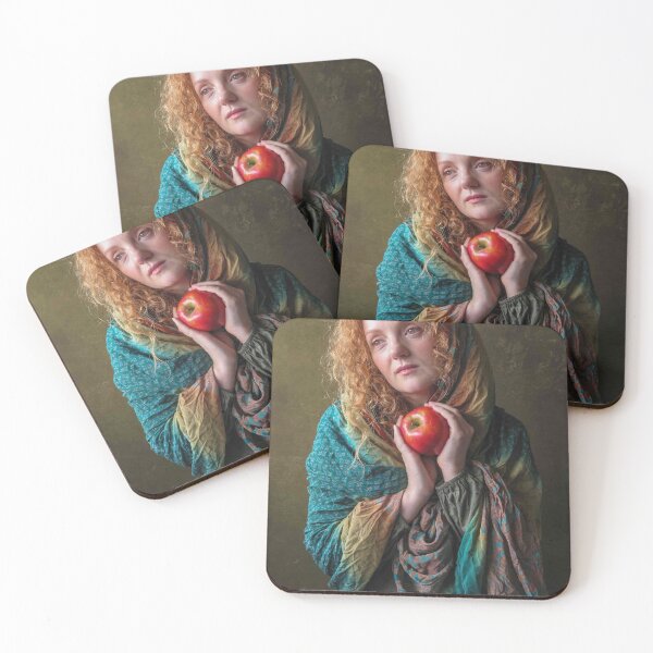 Item preview, A portrait of a young woman holding an Apple designed and sold by Jeff  Wilson.