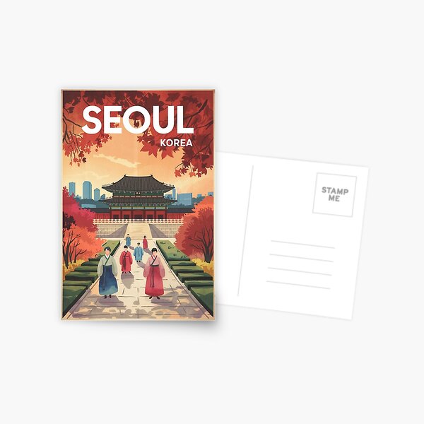 Item preview, Seoul Vintage Travel Poster designed and sold by TravelerRat.
