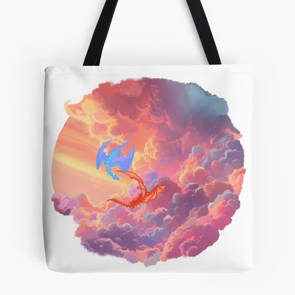 Item preview, Dragon skies- blue and red dragon at sunset cloudscape designed and sold by GeekandArtsy.