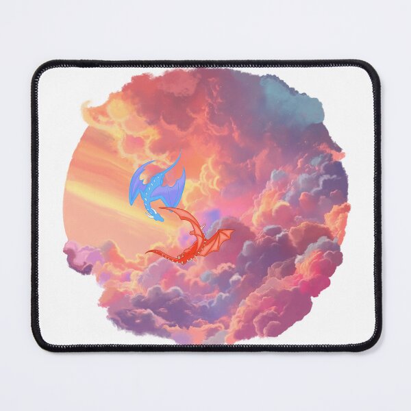 Item preview, Dragon skies- blue and red dragon at sunset cloudscape designed and sold by GeekandArtsy.