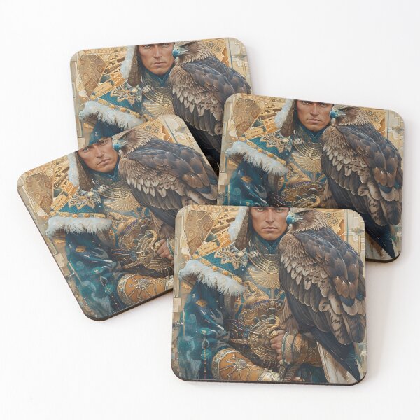 Item preview, Regal warrior in ornate attire with majestic eagle designed and sold by Artessie.