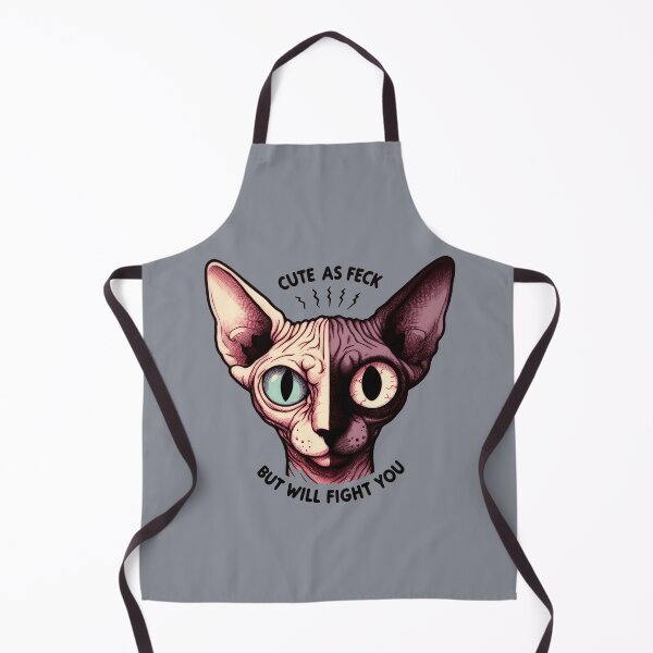Item preview, Creepy/ Cute Sphynx split Face, Cute As Feck, But Will Fight You Funny Hairless Cat designed and sold by SomniferumWars.