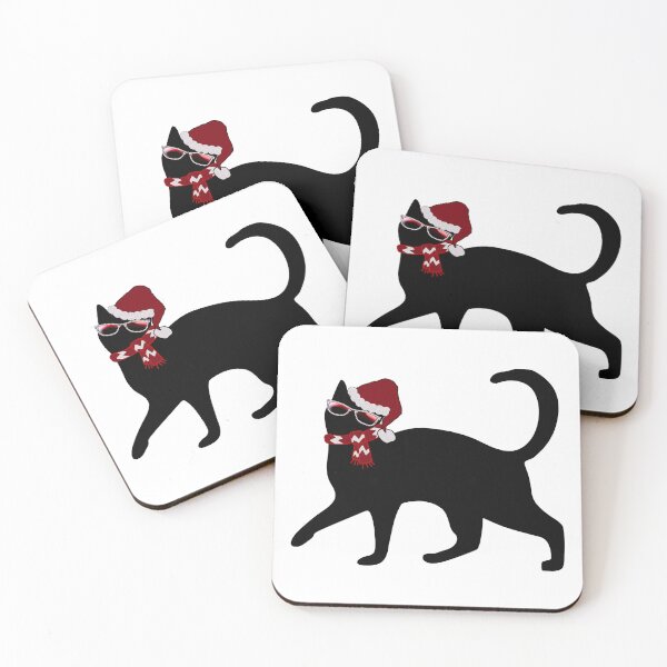 Item preview, Black Cat With Santa Hat designed and sold by m2inspiration.