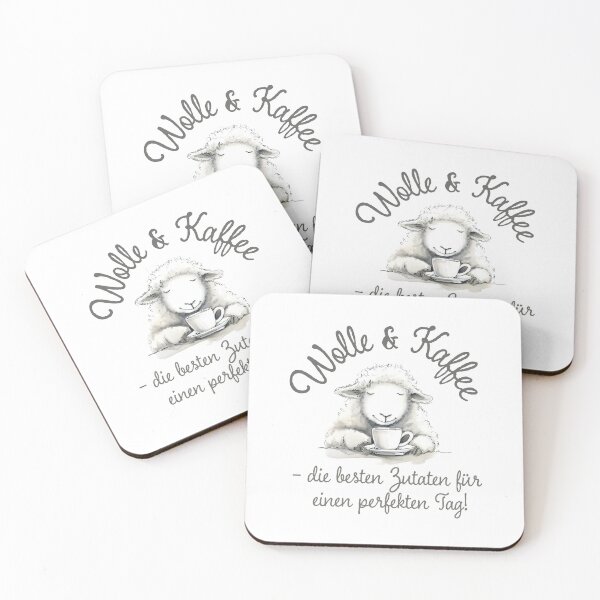 Item preview, Wool and coffee, cute sheep and saying, vintage designed and sold by creationen-surihs.