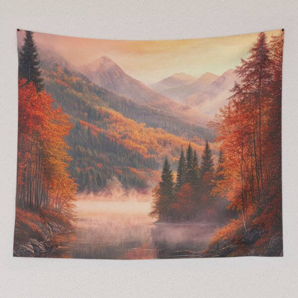 Item preview, Colorful lake in autumn forest designed and sold by MargaretWiktor.