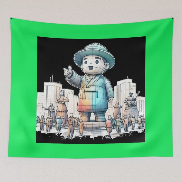 Item preview, Seoul City Statues in 3D Sketches: Detailed Cultural Art , designed and sold by PaintMeWorld.