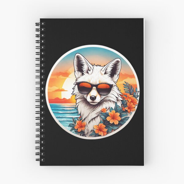 Item preview, White Fox with Sunglasses at Sunset on a Hawaii Beach designed and sold by NautiChic.