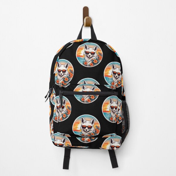 Item preview, White Fox with Sunglasses at Sunset on a Hawaii Beach designed and sold by NautiChic.
