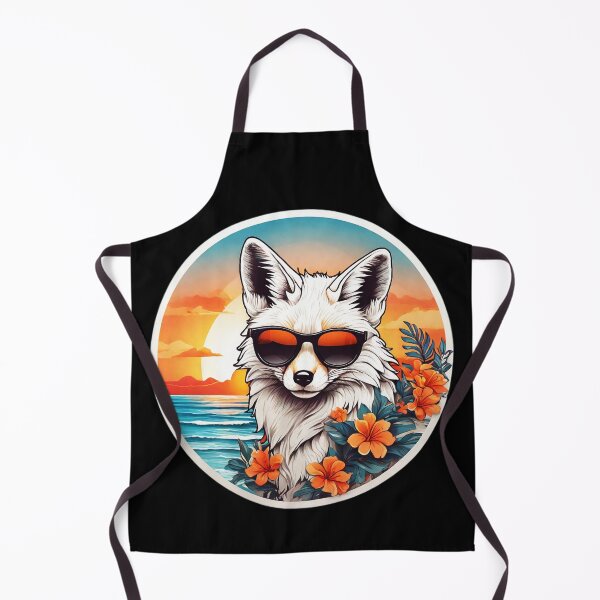 Item preview, White Fox with Sunglasses at Sunset on a Hawaii Beach designed and sold by NautiChic.