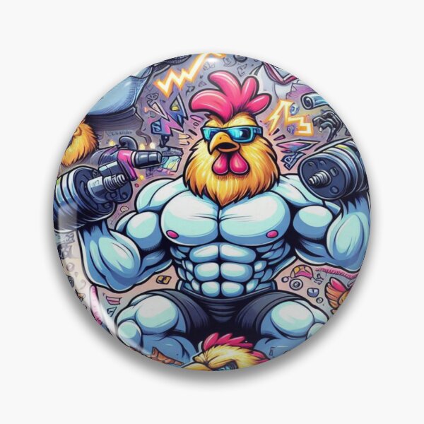 Item preview, falcon88 Buff Chickens vs Robo Warriors designed and sold by Imaginarium of Chaos falcon88 .