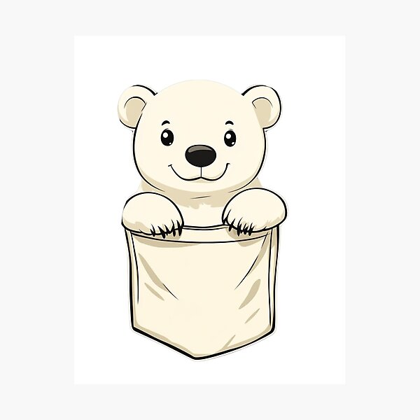 Item preview, Cute Bear In Pocket designed and sold by Proteinmalac.