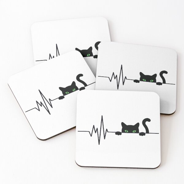 Item preview, CAT IN A HEARTBEAT Cat Lover Animal Silhouette Cute Cat  designed and sold by ZACK ART.
