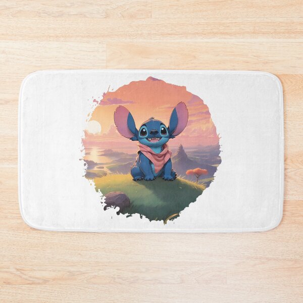Item preview, Stitch standing on a grassy hill at sunset designed and sold by DC Shop.