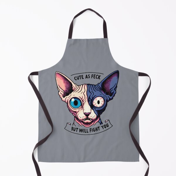 Item preview, Creepy/ Cute Sphynx split Face, Cute As Feck, But Will Fight You Funny Hairless Cat designed and sold by SomniferumWars.