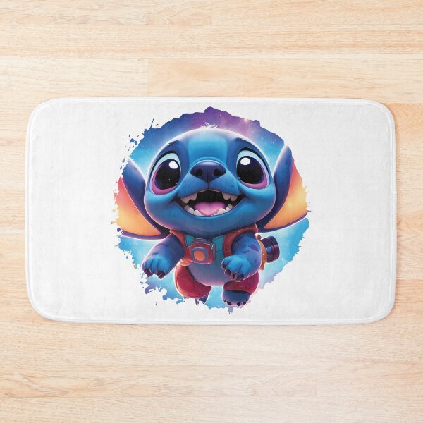Item preview, Stitch happily flying a small spaceship through a star-filled galaxy designed and sold by DC Shop.