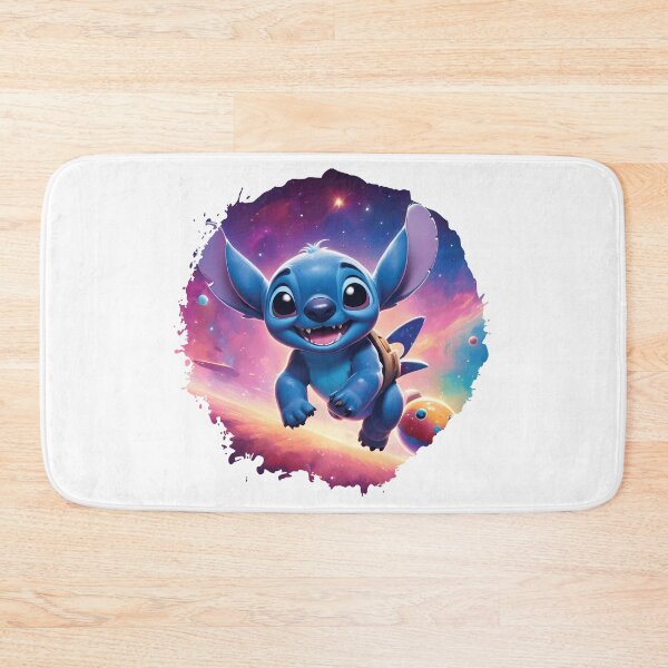 Item preview, Stitch happily flying a small spaceship through a star-filled galaxy designed and sold by DC Shop.