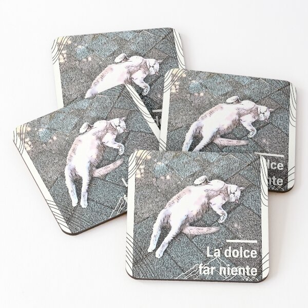 Item preview, Cute funny La dolce far niente cat designed and sold by n-l-celebration.