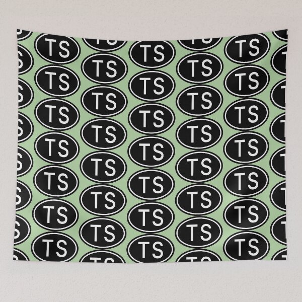Item preview, TS Initials Monogram Oval White Letters designed and sold by Jeallan Designs.