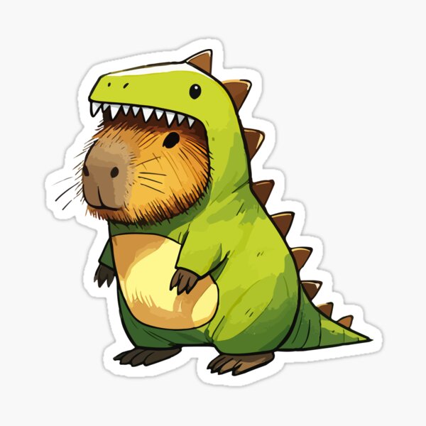 Item preview, Sketchy Capybara In Dinosaur Costume designed and sold by TomFrontierArt.