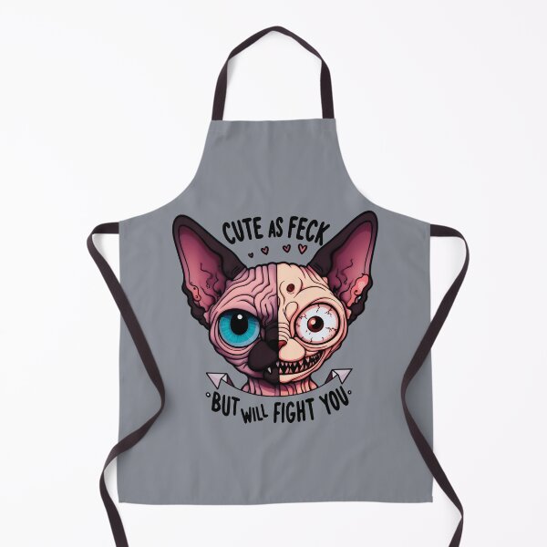Item preview, Creepy/ Cute Sphynx split Face, Cute As Feck, But Will Fight You Funny Hairless Cat designed and sold by SomniferumWars.