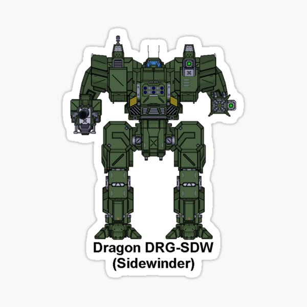 Aperçu de l'œuvre Dragon DRG-SDW (Sidewinder) - BattleMech de la sphère intérieure créée et vendue par DagleysDesigns.