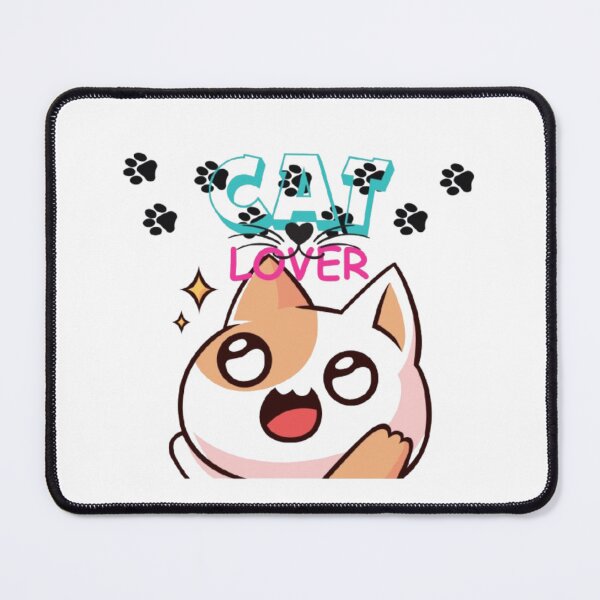 Item preview, Diseño de dibujos animados de un amante de los gatos emocionado: adorable gato con huellas de patas designed and sold by MSHobbies.