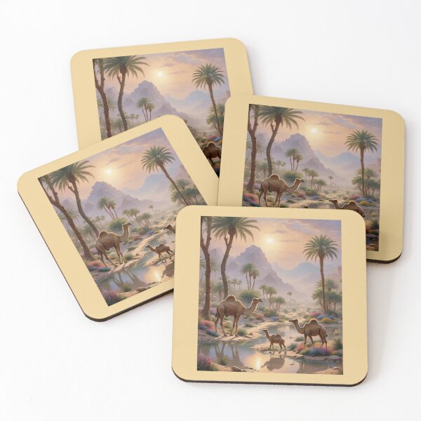 Item preview, Camels at an oasis designed and sold by seahorse crossing.