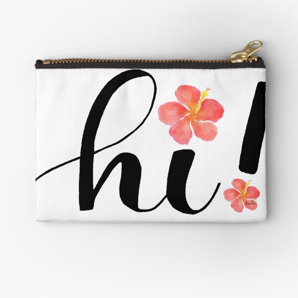 Hi! Hawaii w/Hibiscus! Zipper Pouch