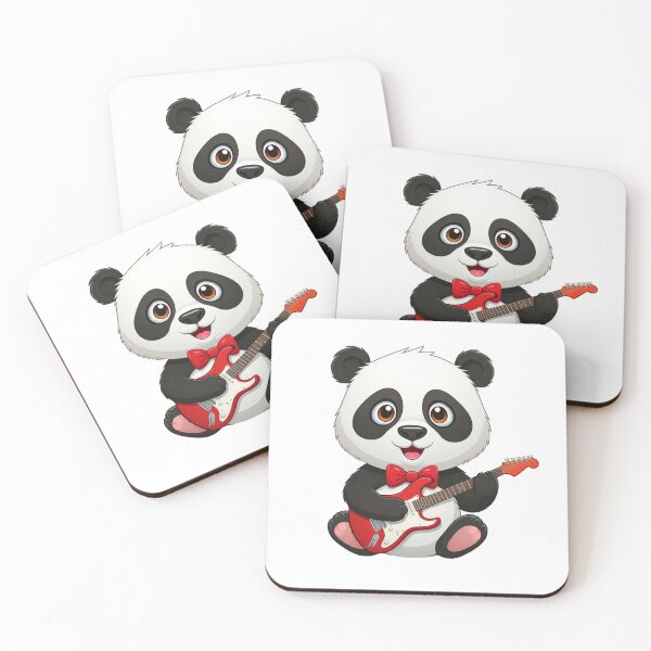 Item preview, Rock Panda with Red Electric Guitar and Bow Tie designed and sold by maritas22.