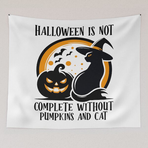 Item preview, Spooky Halloween With Witchy Black Cat And Pumpkin designed and sold by limanol.